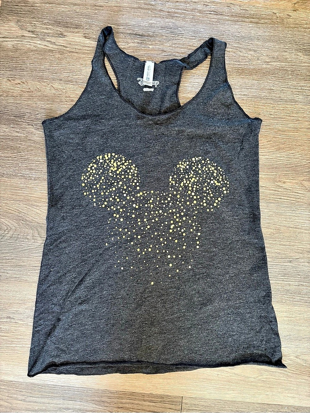 Disney Mickey Mouse Confetti Racerback Tank Top Gray Small